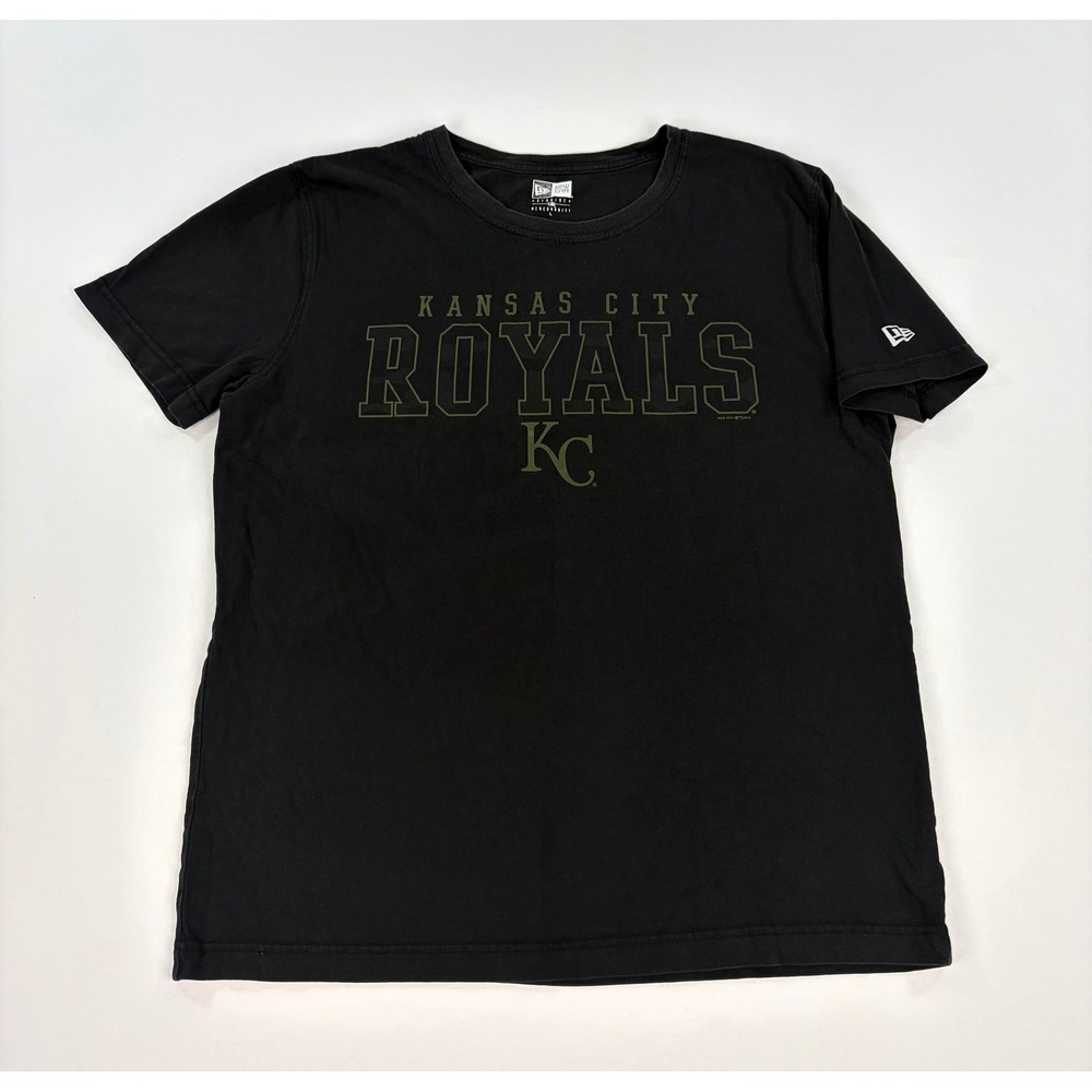New Era Kansas City Royals T-Shirt Men's L Black Camo Logo KC Baseball MLB Tee